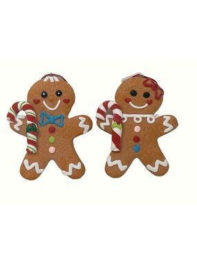 Gingerbread Peppermint Cookies 5 Inch Candy Cane Boy Girl Ornament Candyland Lot